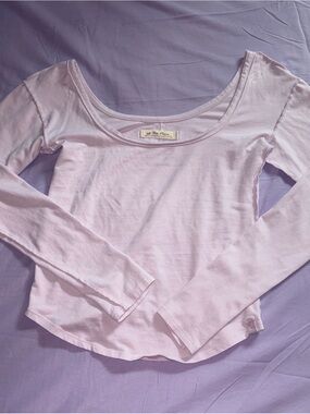 We The Free Lilac Scoop Neck Long Sleeve Tee
